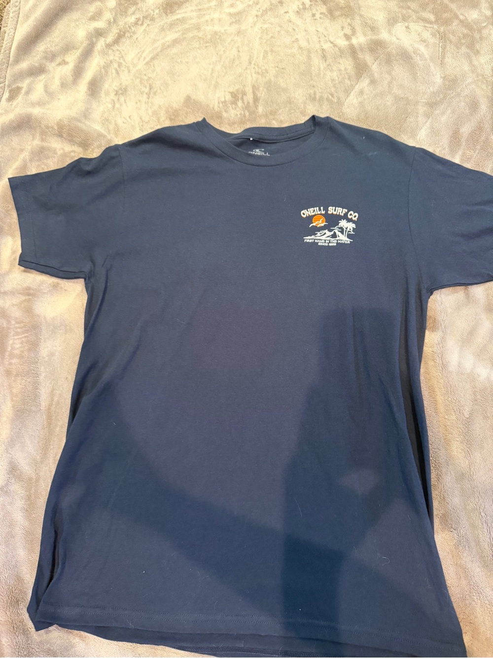 O'Neill Navy Short Sleeve Tee with Surf Palm Graphic